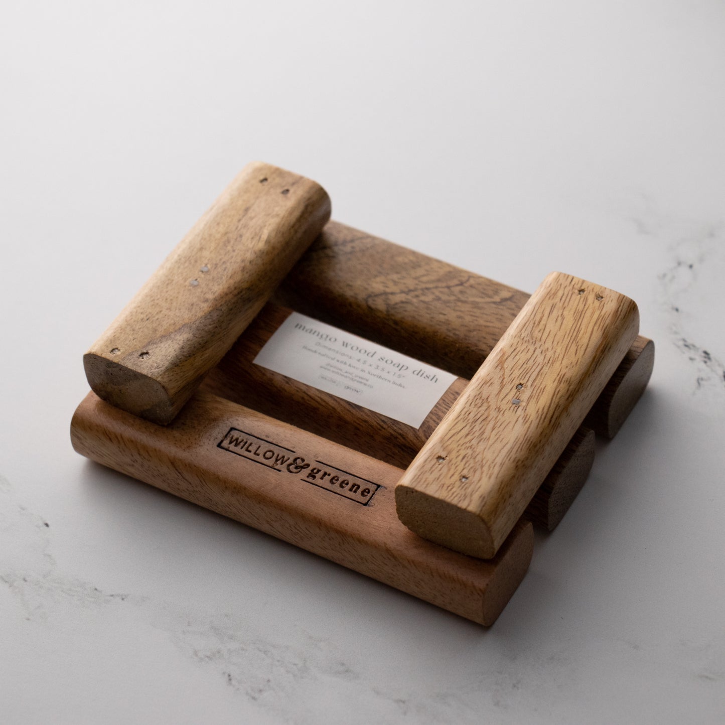 Mango wood soap dish for bathroom and kitchen
