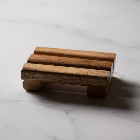 Mango wood soap dish for bathroom and kitchen